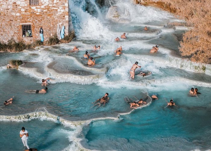 Cascate del Mulino Hot Spring Cascate del Mulino Saturnia Hot Springs Look Down | Explorest photo