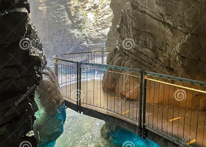 Varone Waterfall Colorfull Waterfall in a Cave Cascate Del Varone at Riva Del Garda ... photo