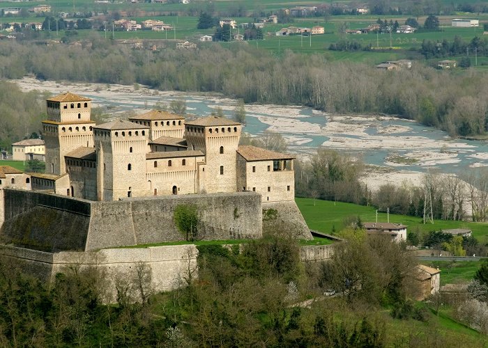 Castle of Torrechiara Parma Italy Torrechiara castle aerial vi... | Stock Video | Pond5 photo