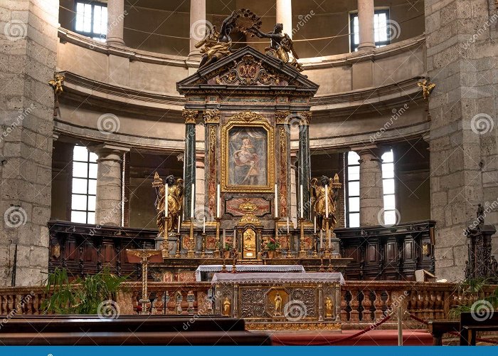 Basilica of San Lorenzo Maggiore Milan, Italy - 09 May 2018: Altar of the Basilica of San Lorenzo ... photo