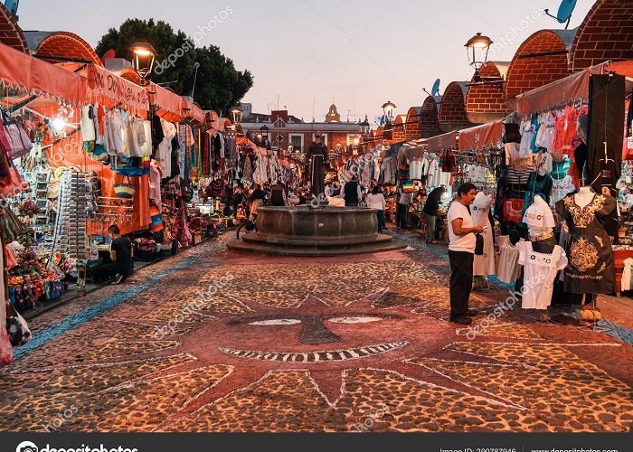 El Parian Crafts Market Mexican market El Parian of traditional products at sunset ... photo