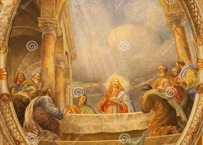 Church of St. Eufemia Verona - Fresco of Last Supper in the Church Santa Eufemia ... photo