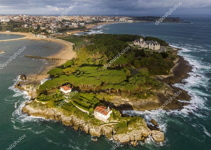 Peninsula of Magdalena Aerial view of the Magdalena peninsula in Santander Stock Photo by ... photo