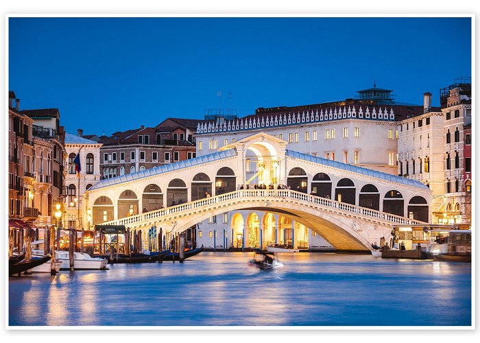 Rialto Bridge Rialto Bridge at night, Venice print by Matteo Colombo | Posterlounge photo