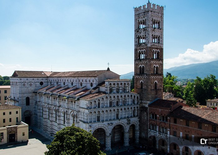 Lucca Cathedral Lucca. View from the Church bell tower to the Cathedral of Lucca photo