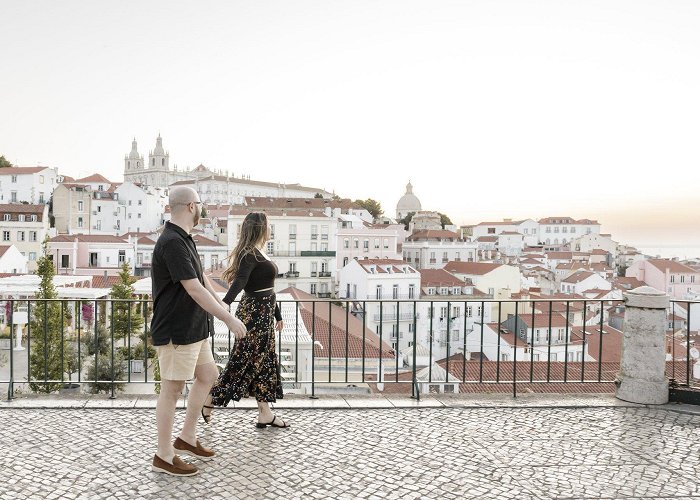 Portas do Sol Belvedere Portas do Sol Square and the streets of Alfama, Lisbon ... photo