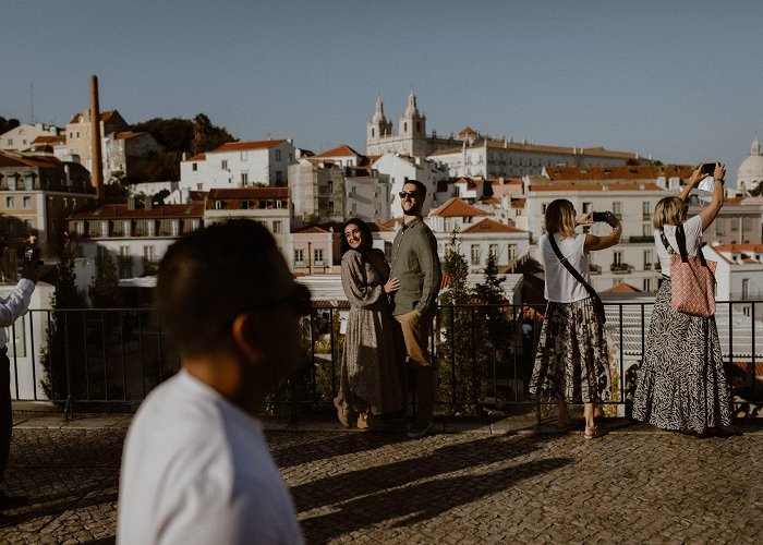 Portas do Sol Belvedere Portas do Sol Square and the streets of Alfama, Lisbon ... photo