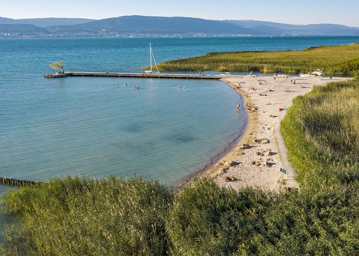 lac de neuchatel Sandy beaches on the southern shore of Lake Neuchâtel ... photo