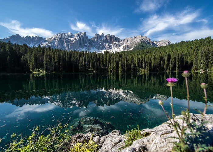 Lago di Carezza Carezza Lake and Latemar peaks, 88 km to Trento - Discover the ... photo