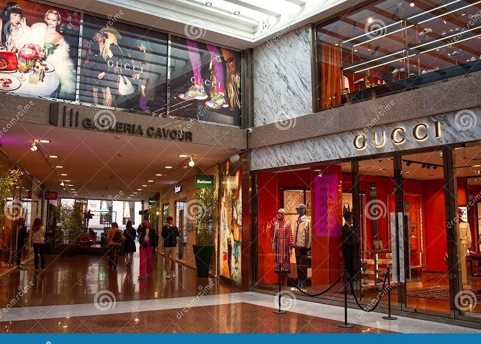 Galleria Cavour Gucci Store Exterior in Galleria Cavour, Famous Luxury Shopping ... photo