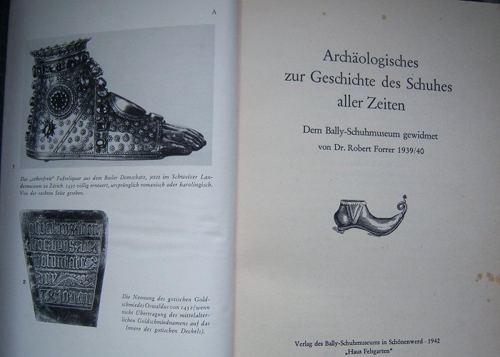 Bally Schuhmuseum Archaologisches zur Geschichte des Schuhes aller Zeiten by Forrer ... photo