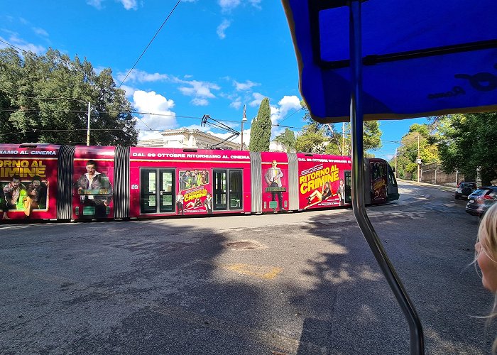 Viale delle Belle Arti Rome tram line 3 with low-floor articulated tram 9235 in the ... photo
