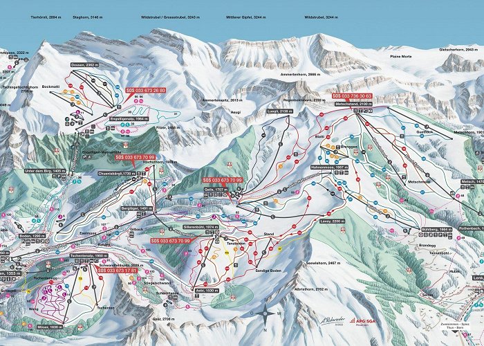 Betelberg BERGFEX: Piste map Lenk - Panoramic map Lenk - Map Lenk photo