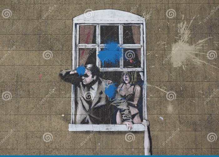 Well Hung Lover Graffiti Banksy Well Hung Lover in Bristol Editorial Photo - Image of great ... photo