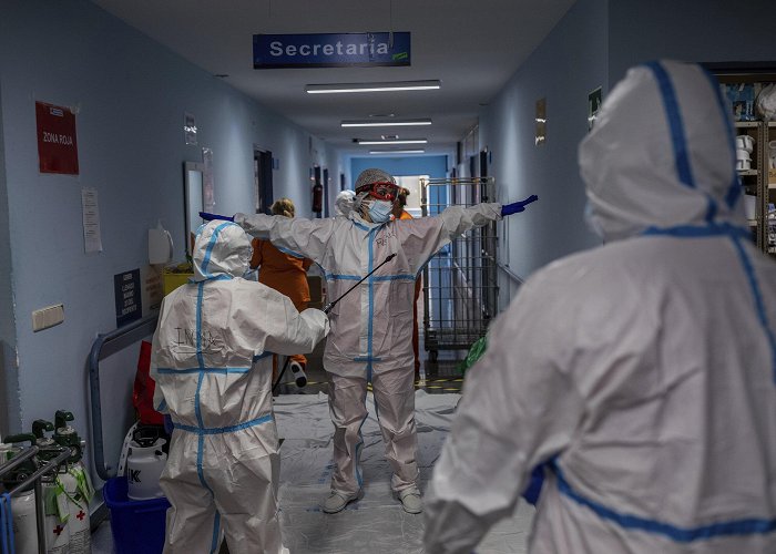 Ospedale San Filippo Neri As virus spikes, Europe runs low on ICU beds, hospital staff photo