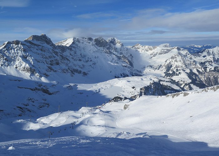 Laubersgrat Engelberg, CH, Jan. 23, 2019 | Liftlines Skiing and Snowboarding ... photo