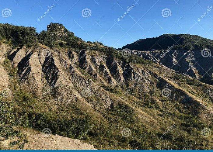 Canossa Castle Canossa Medieval Castle in Summer Badlands Hills, Reggio Emilia ... photo