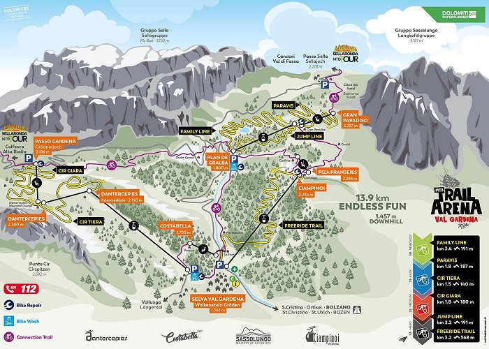 Costabella Val Gardena and its groomed bike parks and flow trails photo