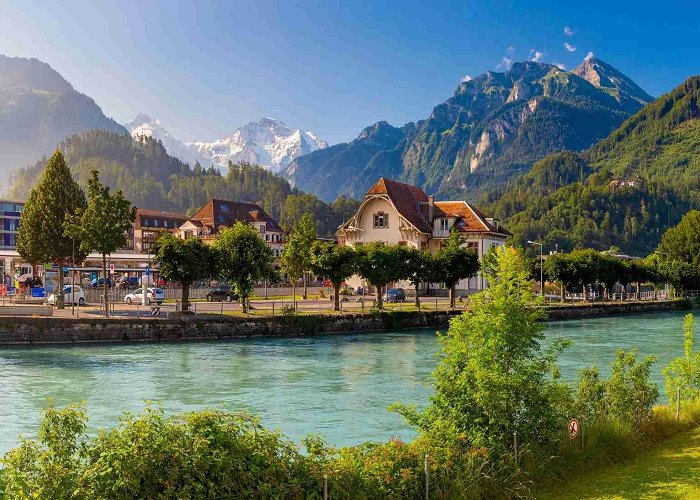 Interlaken East Port Walking the Way of St James in Switzerland: Interlaken to Romont ... photo