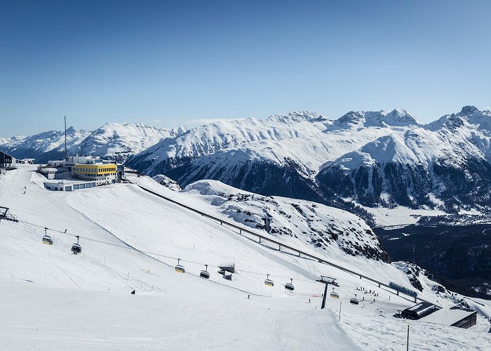 Corviglia-Piz Nair Mountain railways winter season | Engadin, Switzerland photo