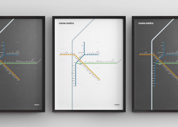 Anagnina Shopping Center Rome Metro Map / Italy / Minimal Poster Print / Subway Style Wall ... photo