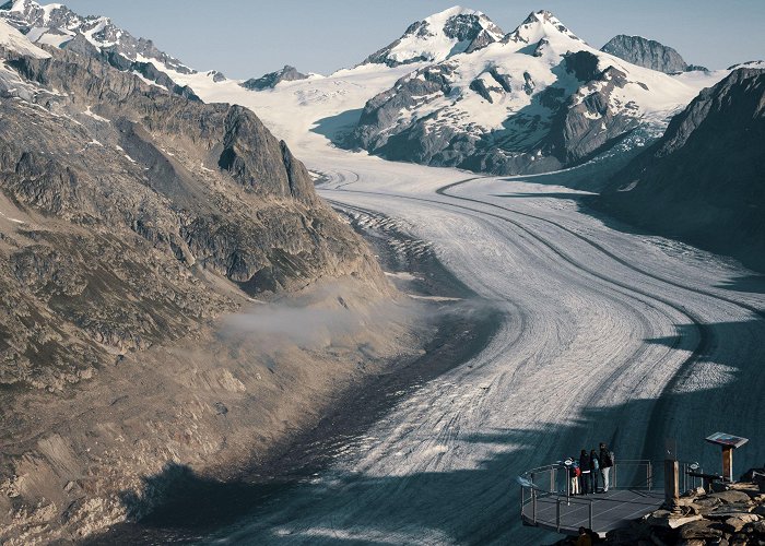 Aletsch Glacier Eggishorn viewpoint: look out over the Great Aletsch Glacier ... photo