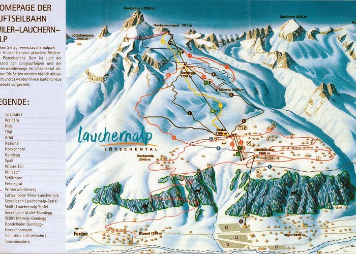 Lauchernalp-Stafel Lauchernalp, Lötschental ski map, Valais, Switzerland, Europe photo