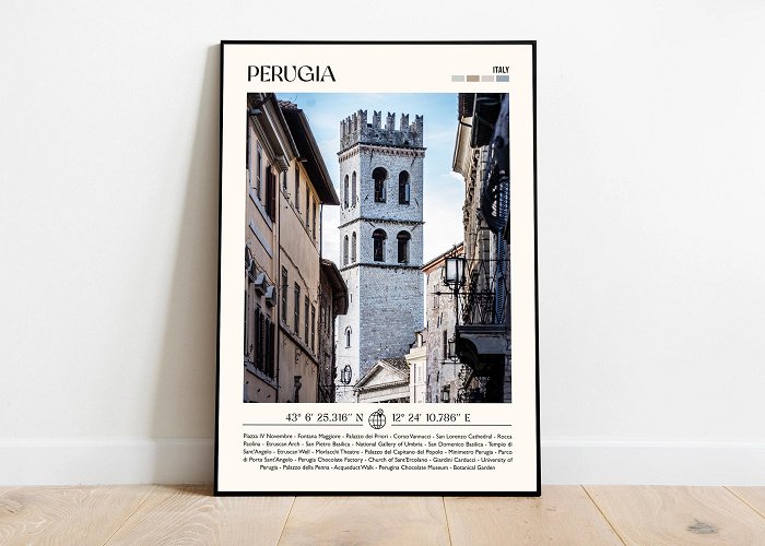 Acqueduct Perugia Print Italy Travel Poster Gift Eclectic Vibrant Print ... photo