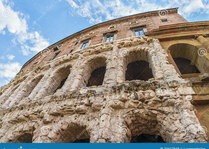 Teatro Colosseo Rome. Beautiful View on Arcade of the Famous Ancient Theatre of ... photo