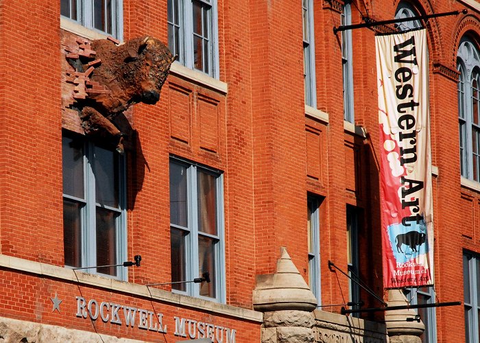 Rockwell Museum of Western Art Artemus the buffalo greets visitors as they enter the Rockwell ... photo