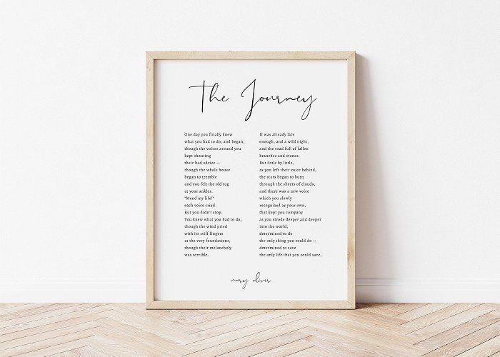 Rainer Maria Rilke Foundation The Journey Mary Oliver Poem Printable / Quotable Wall Art ... photo