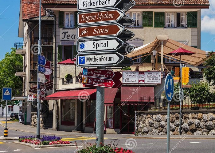 Rickenbach Old Town Street in Schwyz, Switzerland Editorial Image - Image of ... photo